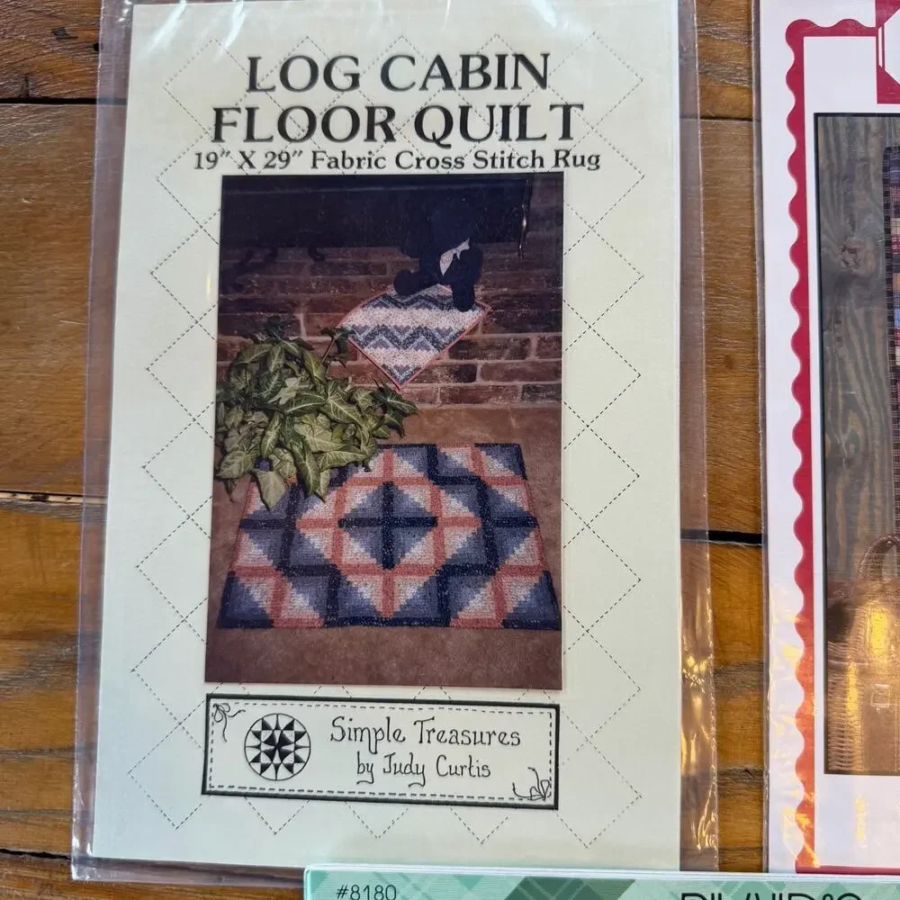 Quilting Pattern Lot Log Cabin Rug Four Corners Fishy Plaid Beginner Quilt 3pc
